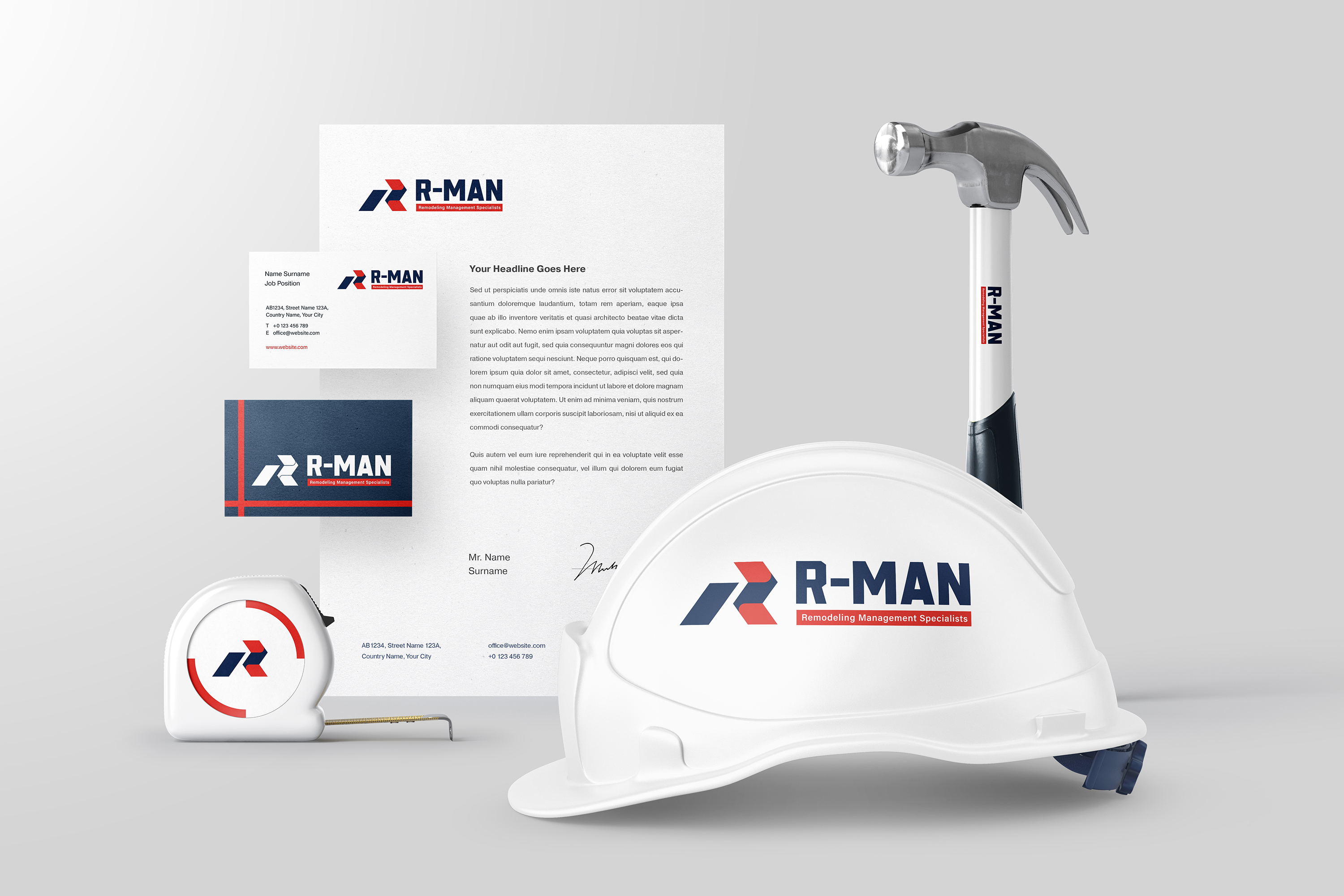 R-MAN Construction — Logo Design & Responsive Website